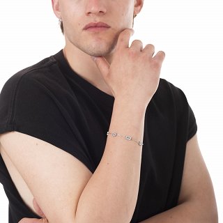 Oxzen ατσάλινο βραχιόλι με ζιργκόν