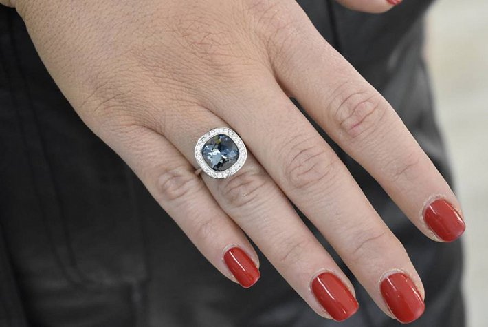 Oxzen δαχτυλίδι ασημένιο με μπλε πέτρα ζιργκόν