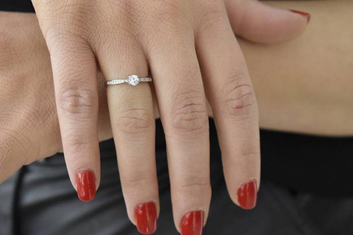 Oxzen δαχτυλίδι ασημένιο μονόπετρο με ζιργκόν