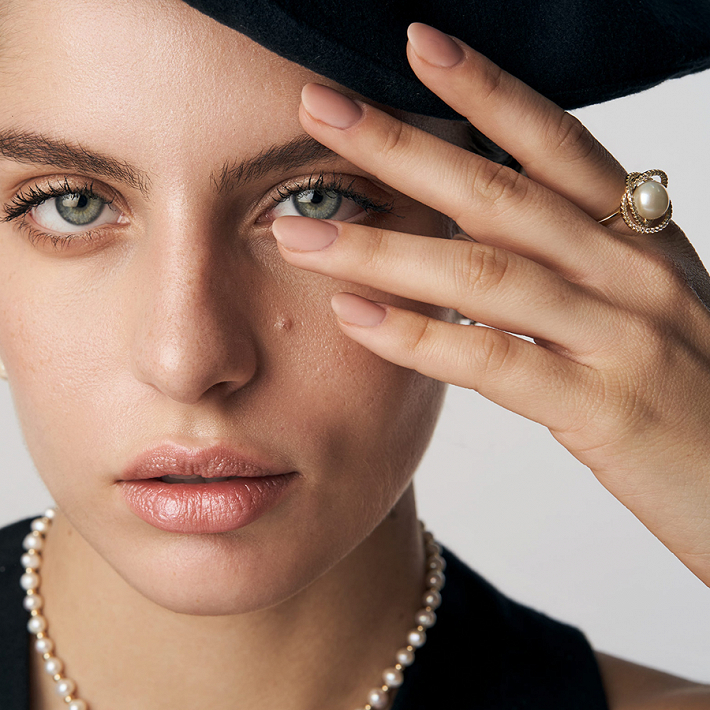 Oxzen δαχτυλίδι ασημένιο με πέρλα majorica free size