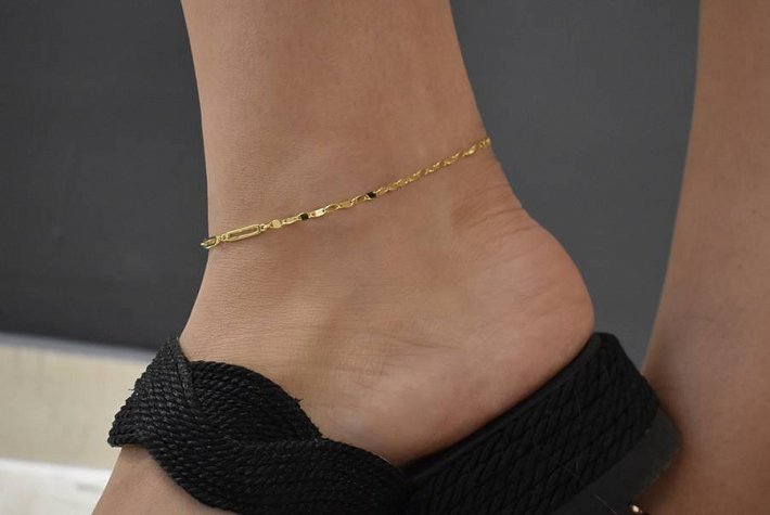 Oxzen αλυσίδα ποδιού ασημένια