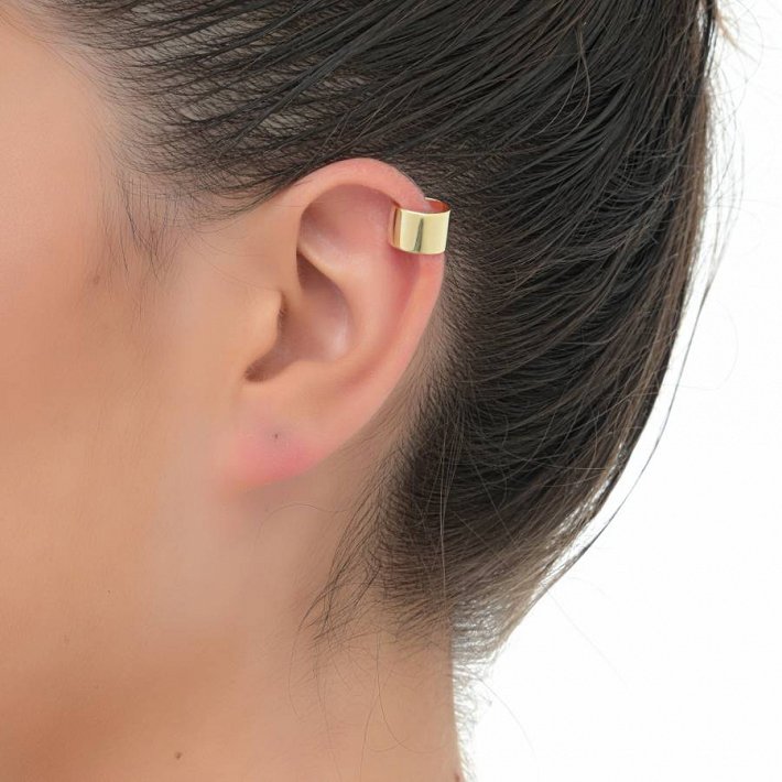 Oxzen σκουλαρίκι ασημένιο ear cuff φαρδύ