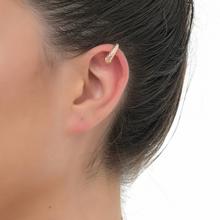 Oxzen σκουλαρίκι ασημένιο Ear Cuff φίδι