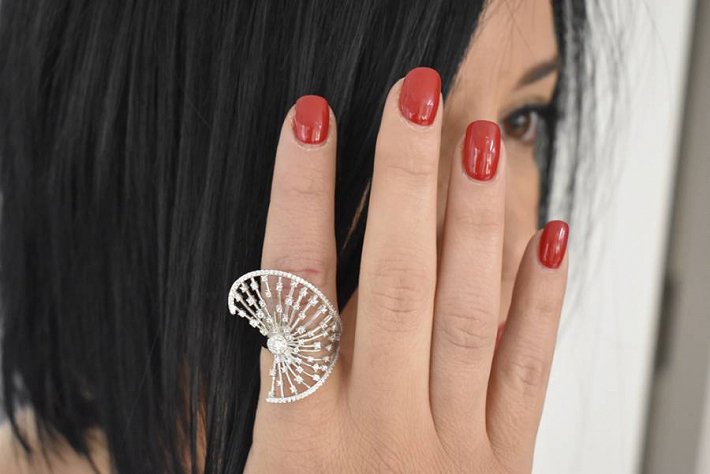 Oxzen δαχτυλίδι ασημένιο με πέτρες ζιργκόν σε ιδιαίτερο σχέδιο