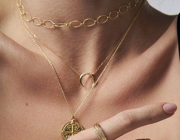 Oxzen κολιέ ασημένιο διαμανταρισμένο