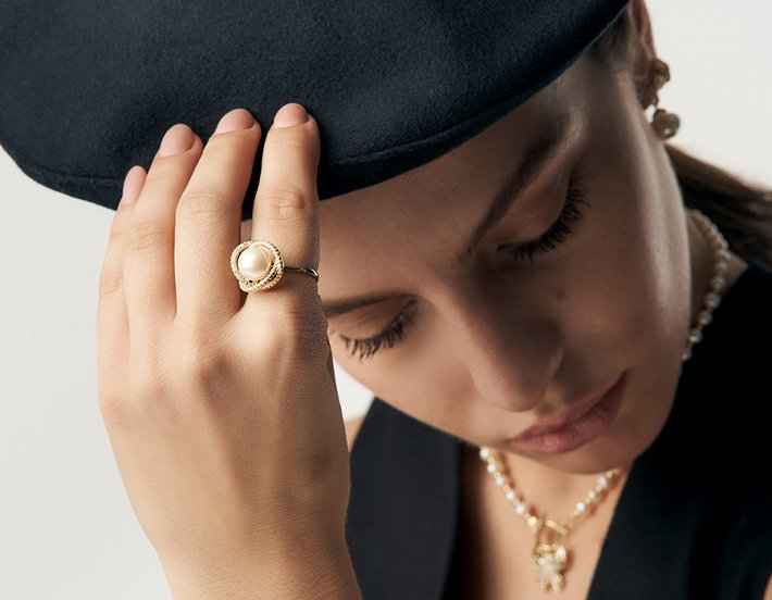 Oxzen δαχτυλίδι ασημένιο με πέρλα majorica free size