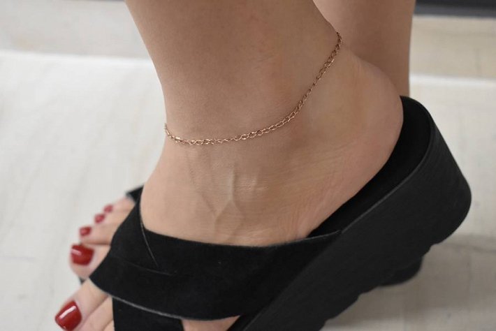 Aλυσίδα ποδιού ατσάλινη απλή