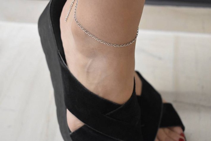 Aλυσίδα ποδιού ατσάλινη απλή
