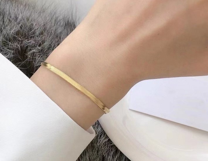 Oxzen βραχιόλι ασημένιο αλυσίδα πλατιά