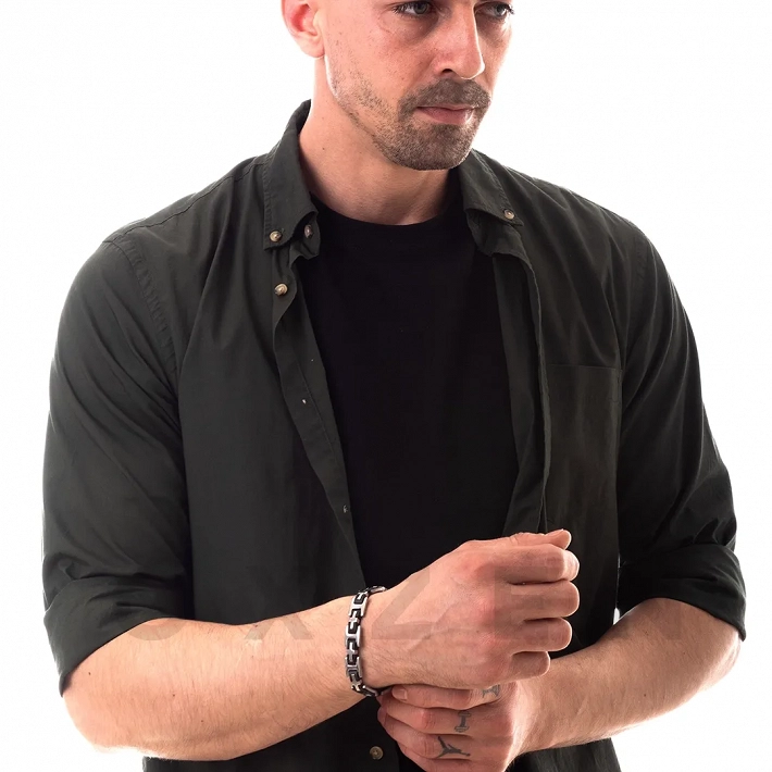 Βραχιόλι ατσάλι ανδρικό με σταυρούς