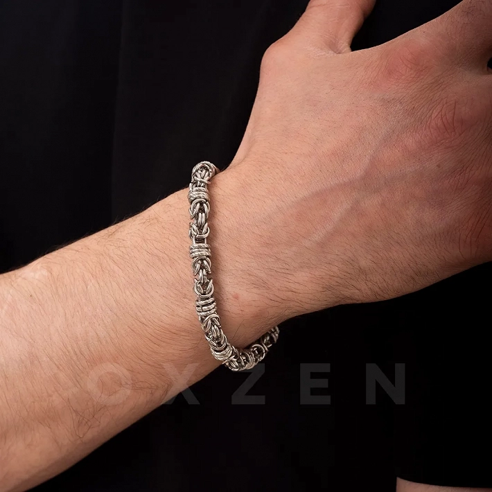 Βραχιόλι ανδρικό από ανοξείδωτο ατσάλι σε ασημί