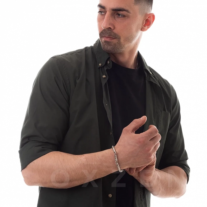 Βραχιόλι ανδρικό από ανοξείδωτο ατσάλι με στρογγυλή διατομή