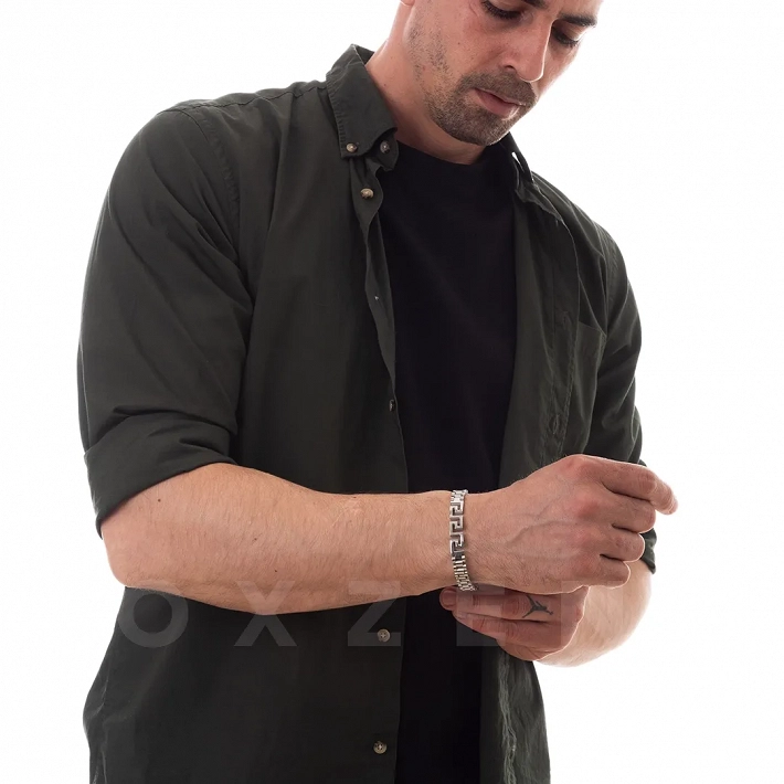 Βραχιόλι ανδρικό από ανοξείδωτο ατσάλι με μαίανδρο