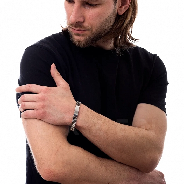 Βραχιόλι ανδρικό από ανοξείδωτο ατσάλι ταυτότητα