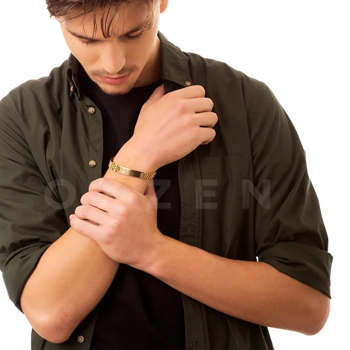 Βραχιόλι ανδρικό από ανοξείδωτο ατσάλι ταυτότητα