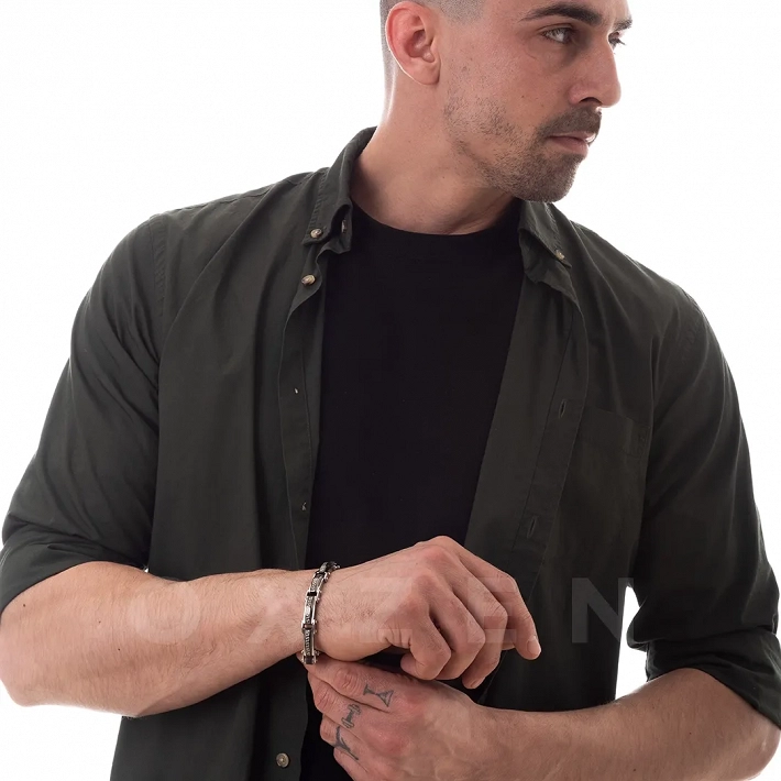 Βραχιόλι ανδρικό από ανοξείδωτο ατσάλι με μαίανδρο