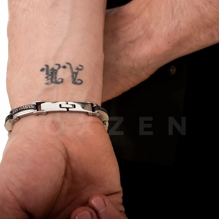 Βραχιόλι ανδρικό από ανοξείδωτο ατσάλι με μαίανδρο