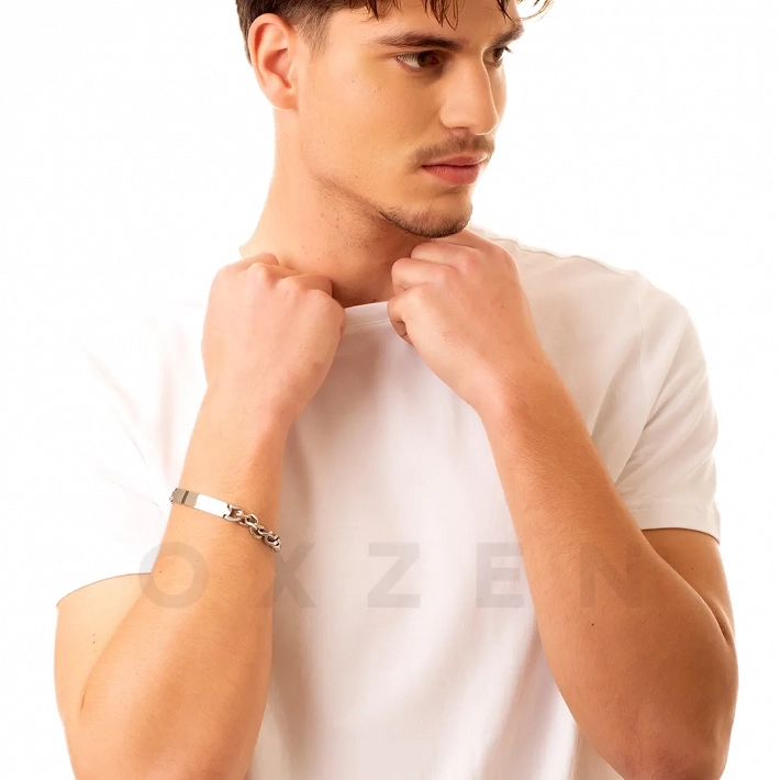 Βραχιόλι ανδρικό από ανοξείδωτο ατσάλι ταυτότητα