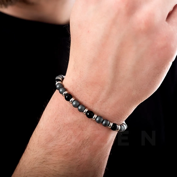 Βραχιόλι ατσάλινο με χάντρες