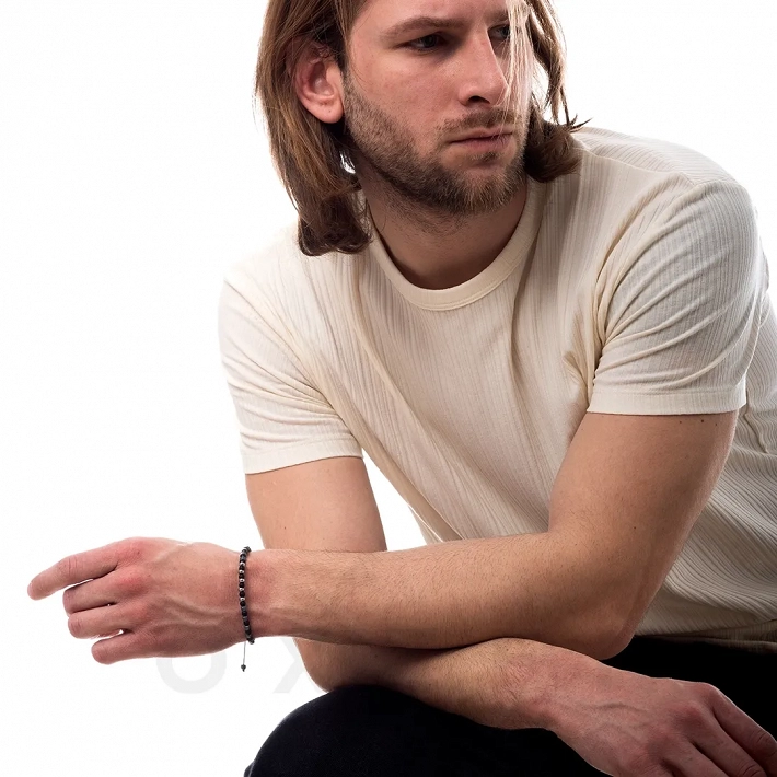 Βραχιόλι ατσάλινο με χάντρες