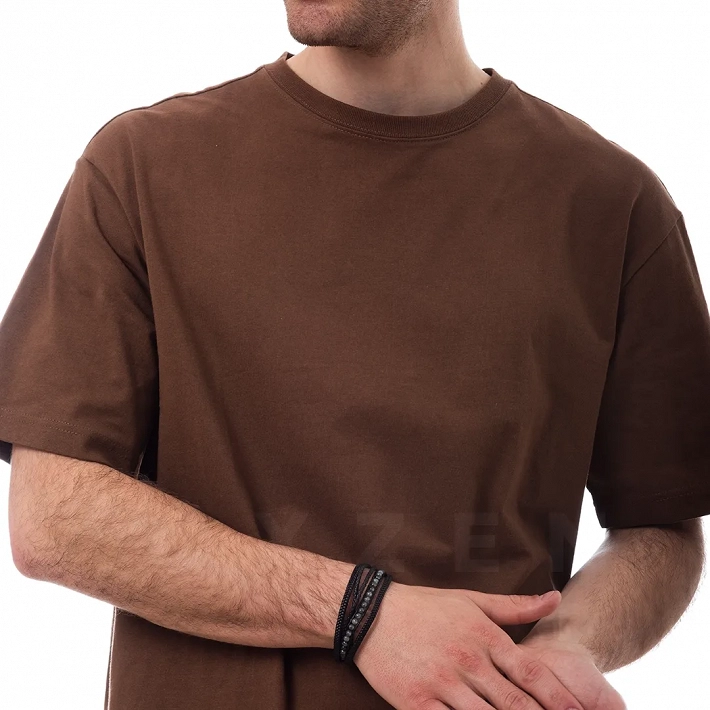 Βραχιόλι ανδρικό ατσάλι με δέρμα πενταπλό και ορυκτές πέτρες