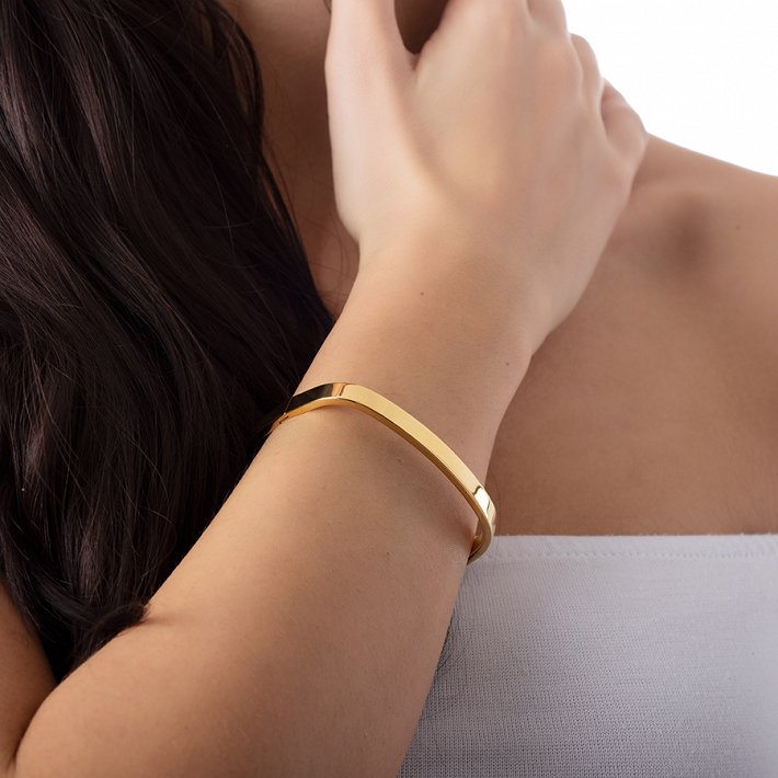 Oxzen χειροπέδα ατσάλινη τετραγωνισμένη