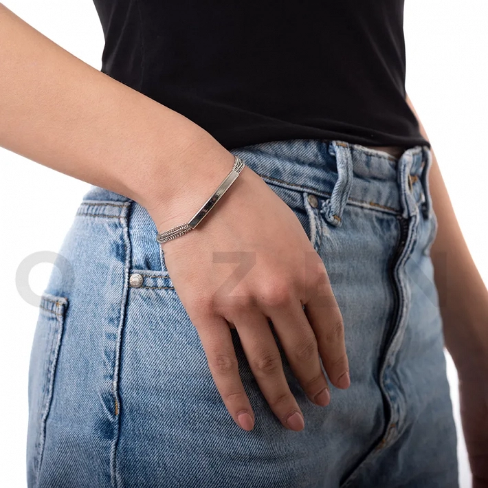 Βραχιόλι γυναικείο ατσάλινο, ταυτότητα με πολλές αλυσίδες