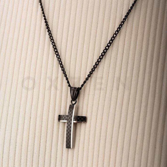 Σταυρός  αντρικός ατσάλινος μαζί με αλυσίδα