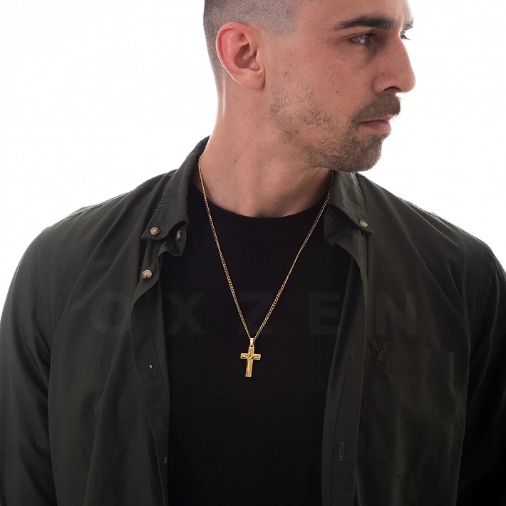 Σταυρός ατσάλι ανδρικός με αλυσίδα