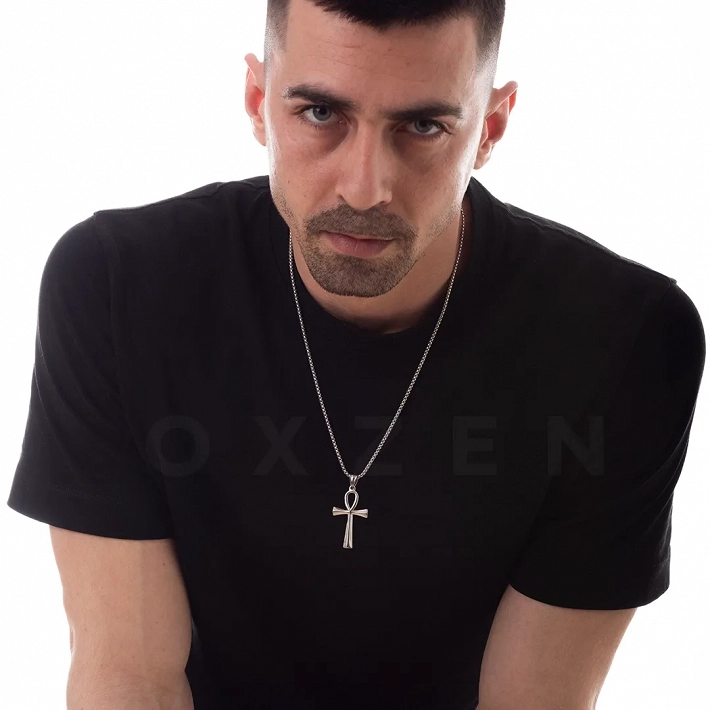 Σταυρός με αλυσίδα Unisex από ανοξείδωτο ατσάλι καθολικός