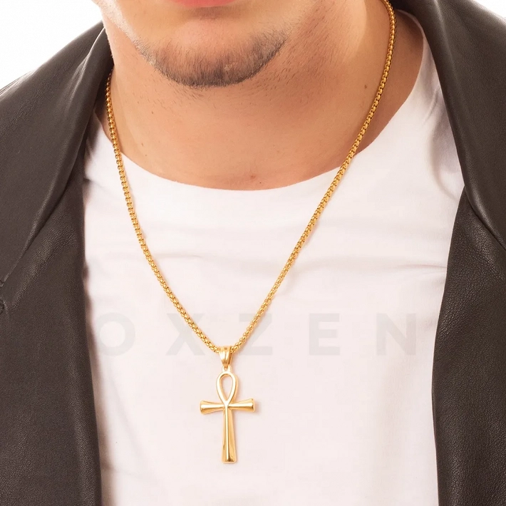 Σταυρός με αλυσίδα Unisex από ανοξείδωτο ατσάλι καθολικός