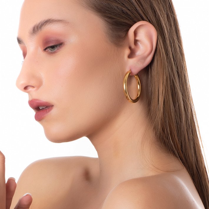 Σκουλαρίκια κρίκοι ατσάλινοι 4cm