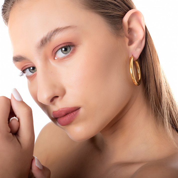 Σκουλαρίκια κρίκοι ατσάλινοι 4cm