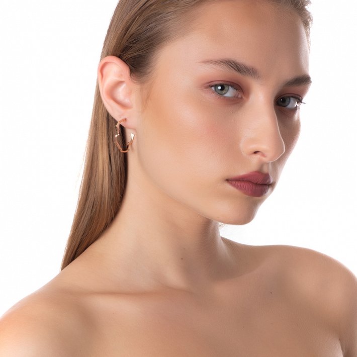 Σκουλαρίκια κρίκοι ατσάλινοι κυματιστοί