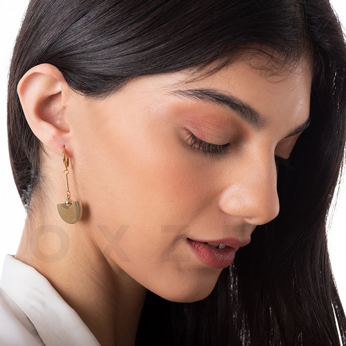 Σκουλαρίκια κρεμαστά από ανοξείδωτο ατσάλι, μακριά λουστρέ