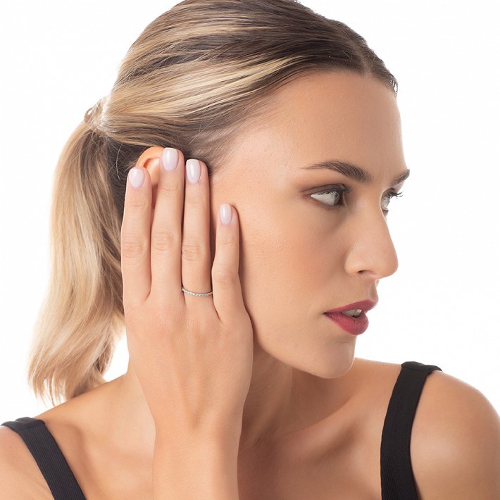 Δαχτυλίδι ατσάλινο με πέτρες ζιργκόν