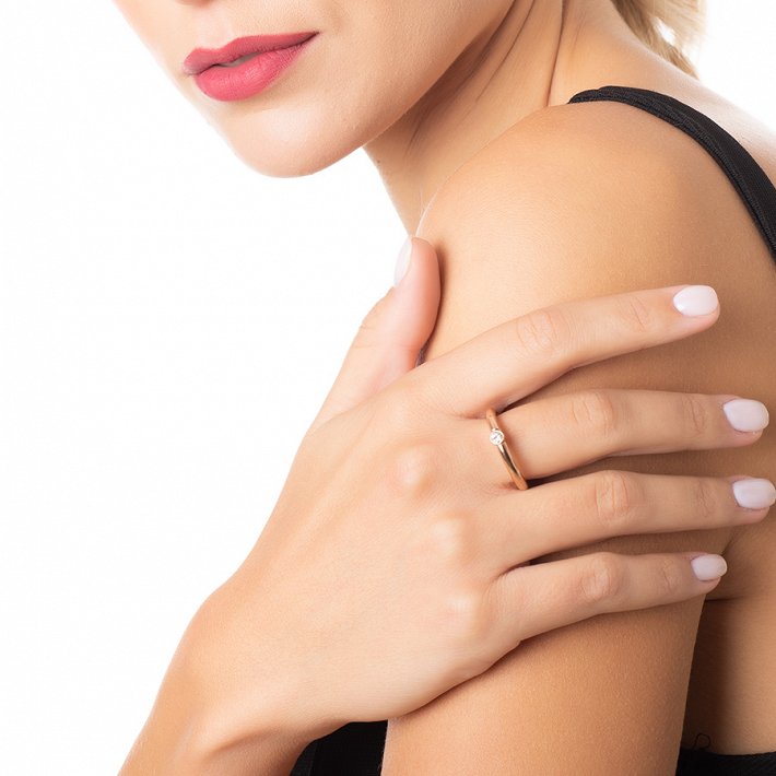 Δαχτυλίδι ατσάλινο μονόπετρο με πέτρα ζιργκόν