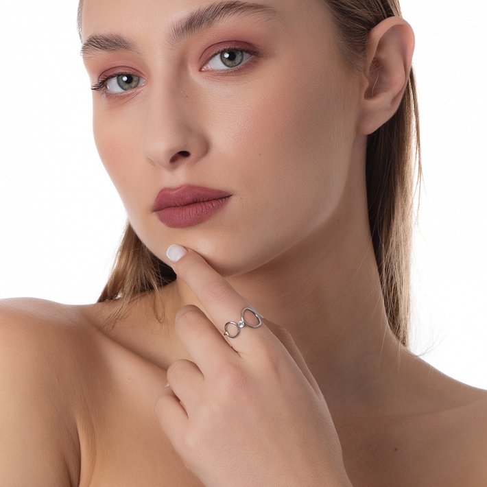 Δαχτυλίδι ατσάλινο με πέτρα ζιργκόν