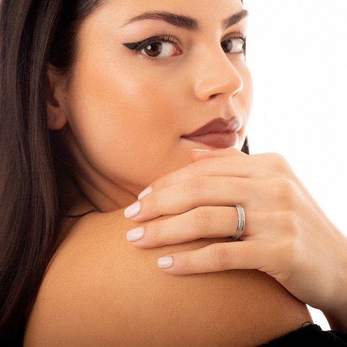 Δαχτυλίδι ατσάλινο βέρα διαμανταρισμένη