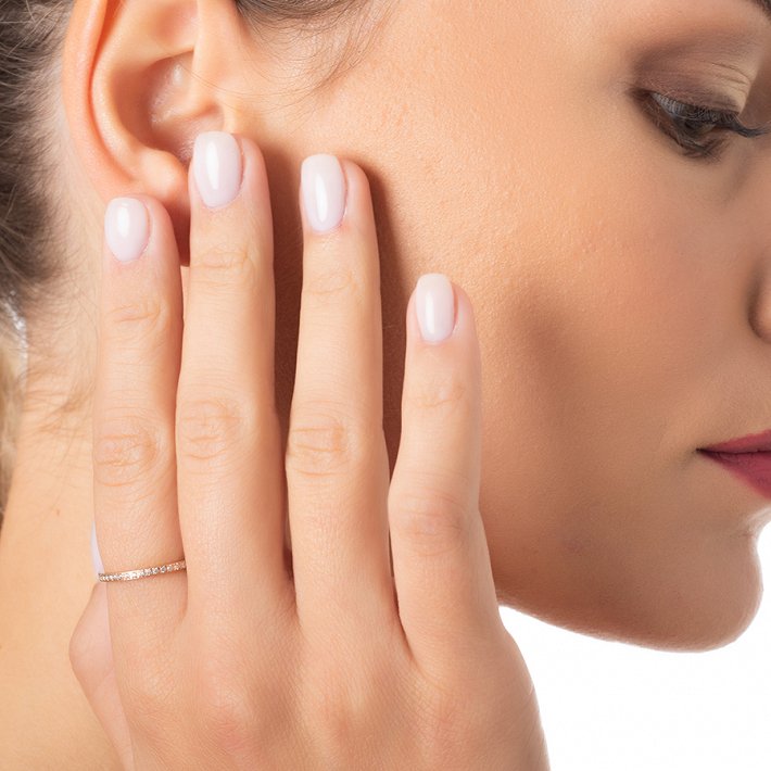 Δαχτυλίδι ολόβερο με πέτρες zircon