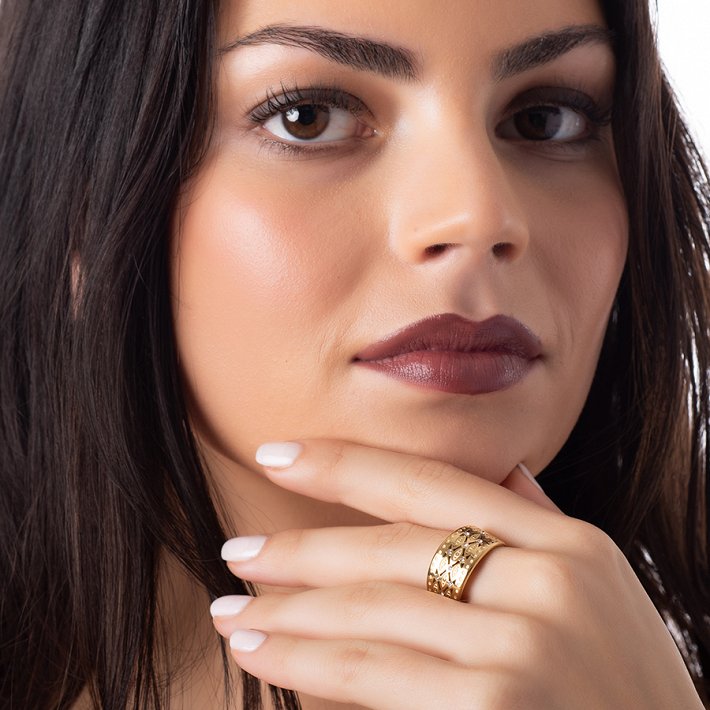 Δαχτυλίδι ατσάλινο με λευκές πέτρες ζιργκόν