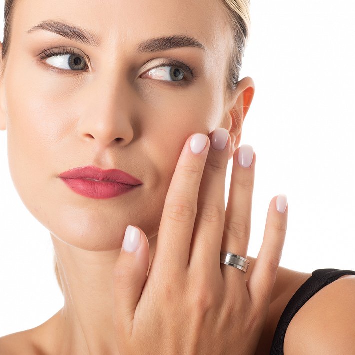 Δαχτυλίδι από ανοξείδωτο ατσάλι, βέρα μάτ