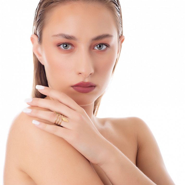 Δαχτυλίδι από ανοξείδωτο ατσάλι διπλό φτερό