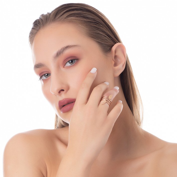 Δαχτυλίδι από ανοξείδωτο ατσάλι διπλό φτερό