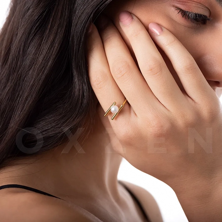 Γυναικείο δαχτυλίδι από ανοξείδωτο ατσάλι με πέρλα