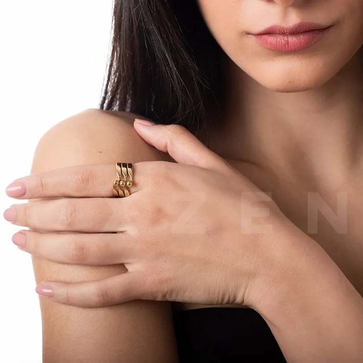 Γυναικείο δαχτυλίδι από ανοξείδωτο ατσάλι τριπλό