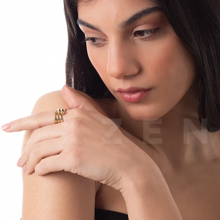 Γυναικείο δαχτυλίδι από ανοξείδωτο ατσάλι τριπλό