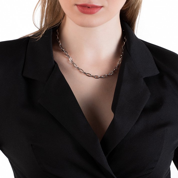 Αλυσίδα λαιμού ατσάλι γυναικεία με κρίκους