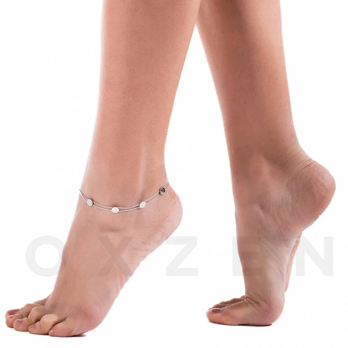 Αλυσίδα ποδιού ατσάλινη διπλή με στρογγυλά στοιχεία