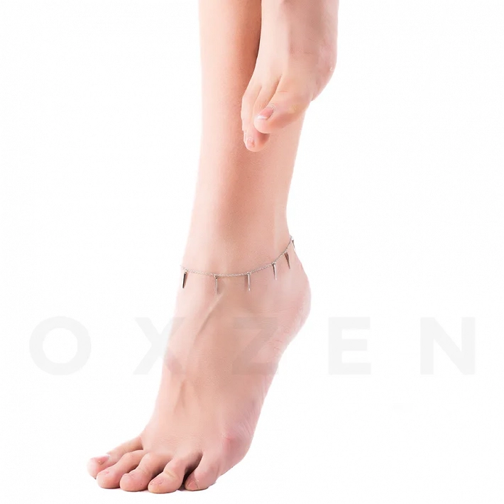 Αλυσίδα ποδιού ατσάλινη με κρεμαστά στοιχεία